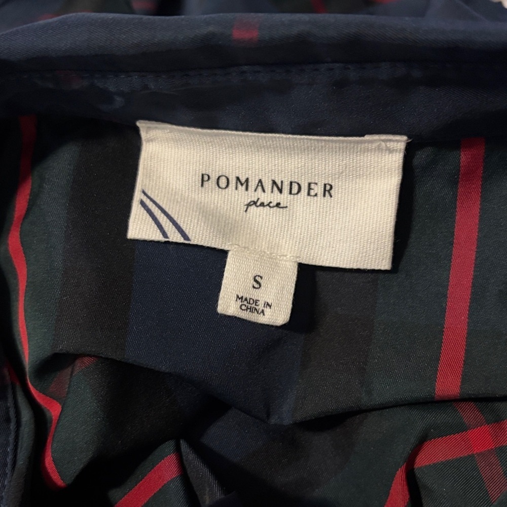 Tuckernuck POMANDER PLACE Fraser Plaid Ashlen Blouse Navy Blue Green Sz S - Picture 11 of 13